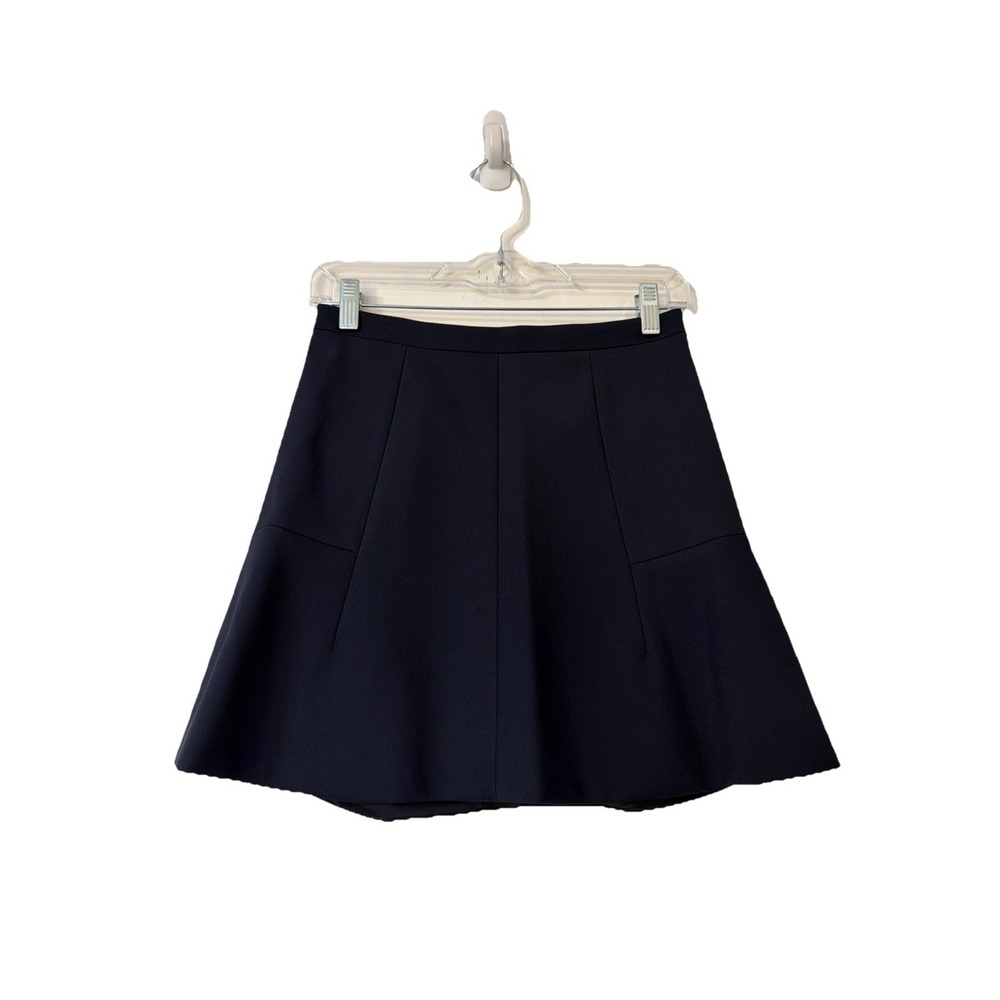 Women's J. Crew Navy Business Slight Flare Short Skirt size 00‎ New $98 Y2K